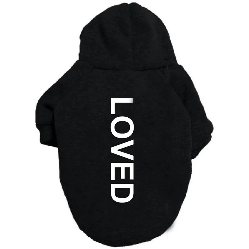 

Dog Hoodie Autumn Winter Solid Color Letter Pattern Outdoor Warm Luxury Dog Clothes Schnauzer Chihuahua Two Sleeves Pet Clothes
