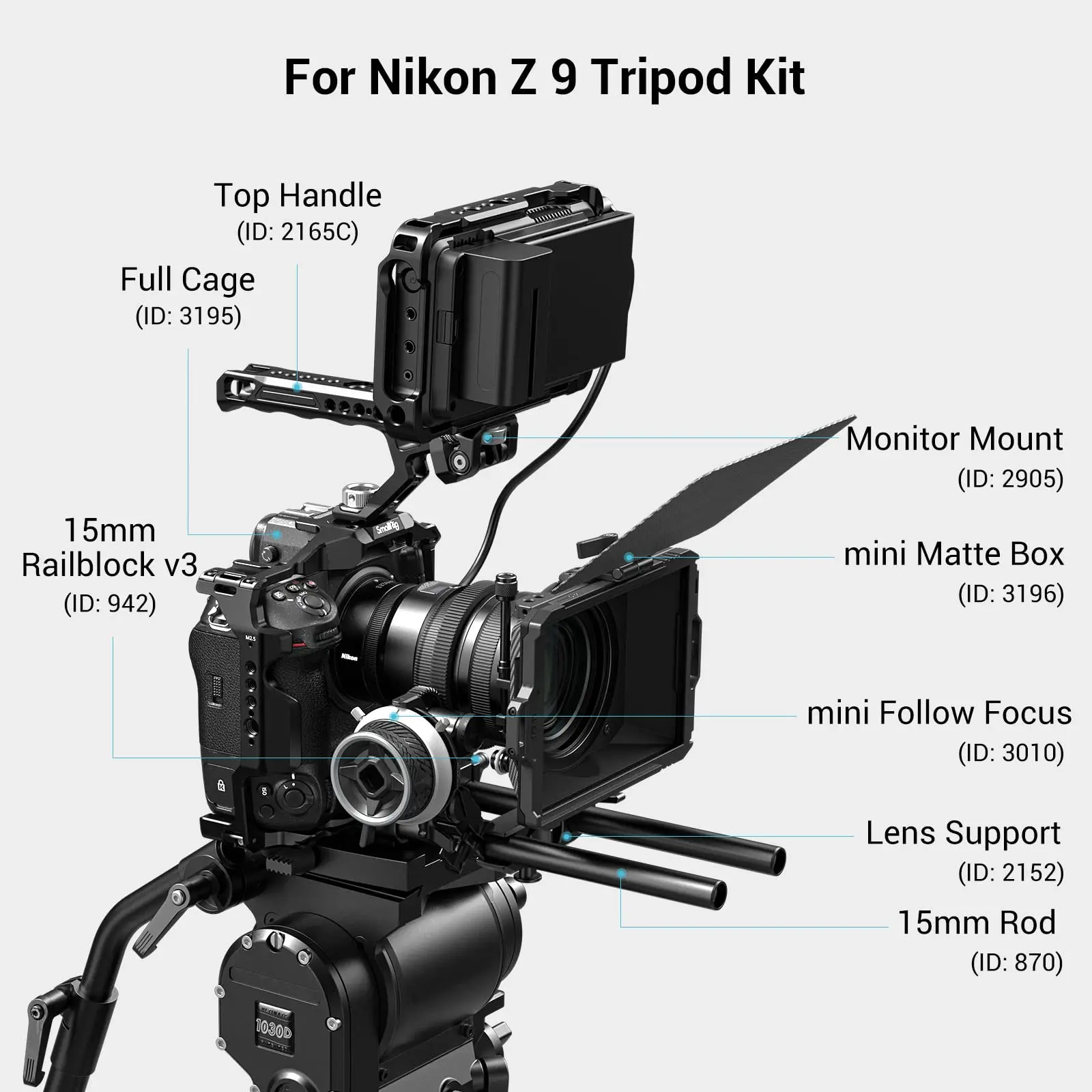 Клетка SmallRig для цифровой зеркальной камеры Nikon Z9 с 1/4 резьбовыми отверстиями и