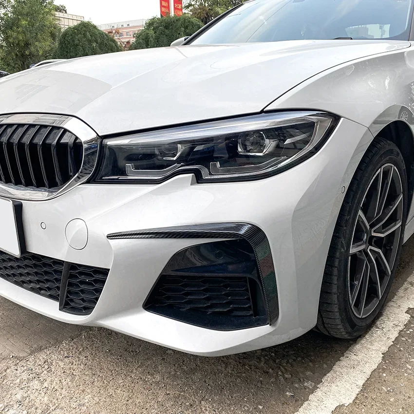 Фото 2019-2021 Для BMW G20 G28 318i 320i 325i 330i 330d 330e Передний спойлер бампера, накладка противотуманной фары, решетка радиатора, обвес №4