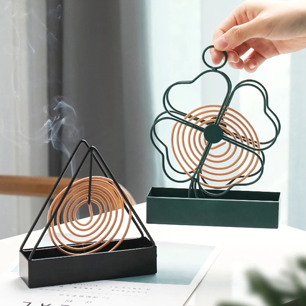 

Black Triangular Mosquito Coil Holder Mosquito Coil Frame Retro Elegant Home Decor Sandalwood Moustique Repellent Coil Holder