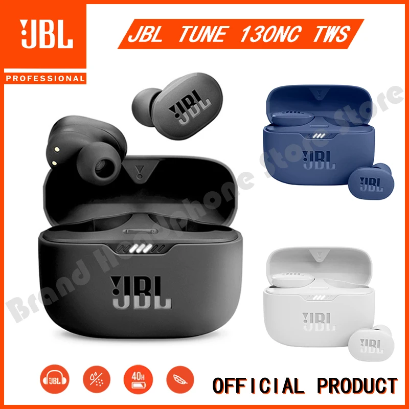 

Original JBL TUNE 130NC TWS Active Noise Cancelling True Wireless Bluetooth Headphones Stereo Subwoofer Headphones Microphone