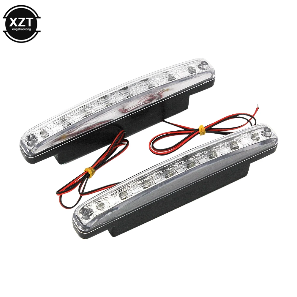 

Universal Car LED Light 12V 8LED Car Daytime Running Fog Lamp Car Driving Light Super Bright White Light Auxiliary Lamp