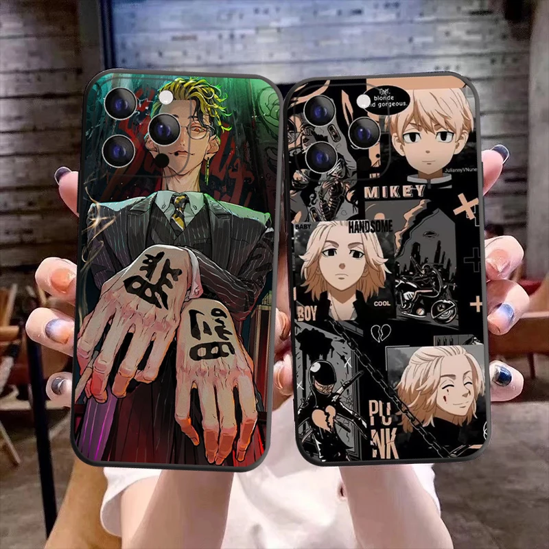 

Tokyo Revengers Avengers manjiro sano Phone Cover For iPhone 11 12 13 14 Pro Max X XR XS Max 14Plus Black Soft Silicone TPU Case
