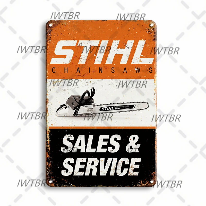 

Декор Stihl, металлический жестяной логотип, винтажное искусство, украшение для бара, кофейни, клуба, дома