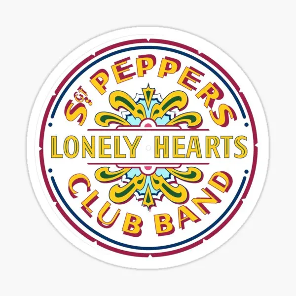 Pegatinas con Logo Sgt Pepper de alta calidad, 5 piezas para pared, sala de estar, equipaje, botellas de agua para el hogar, decoración con estampado artístico de coche, parachoques bonito