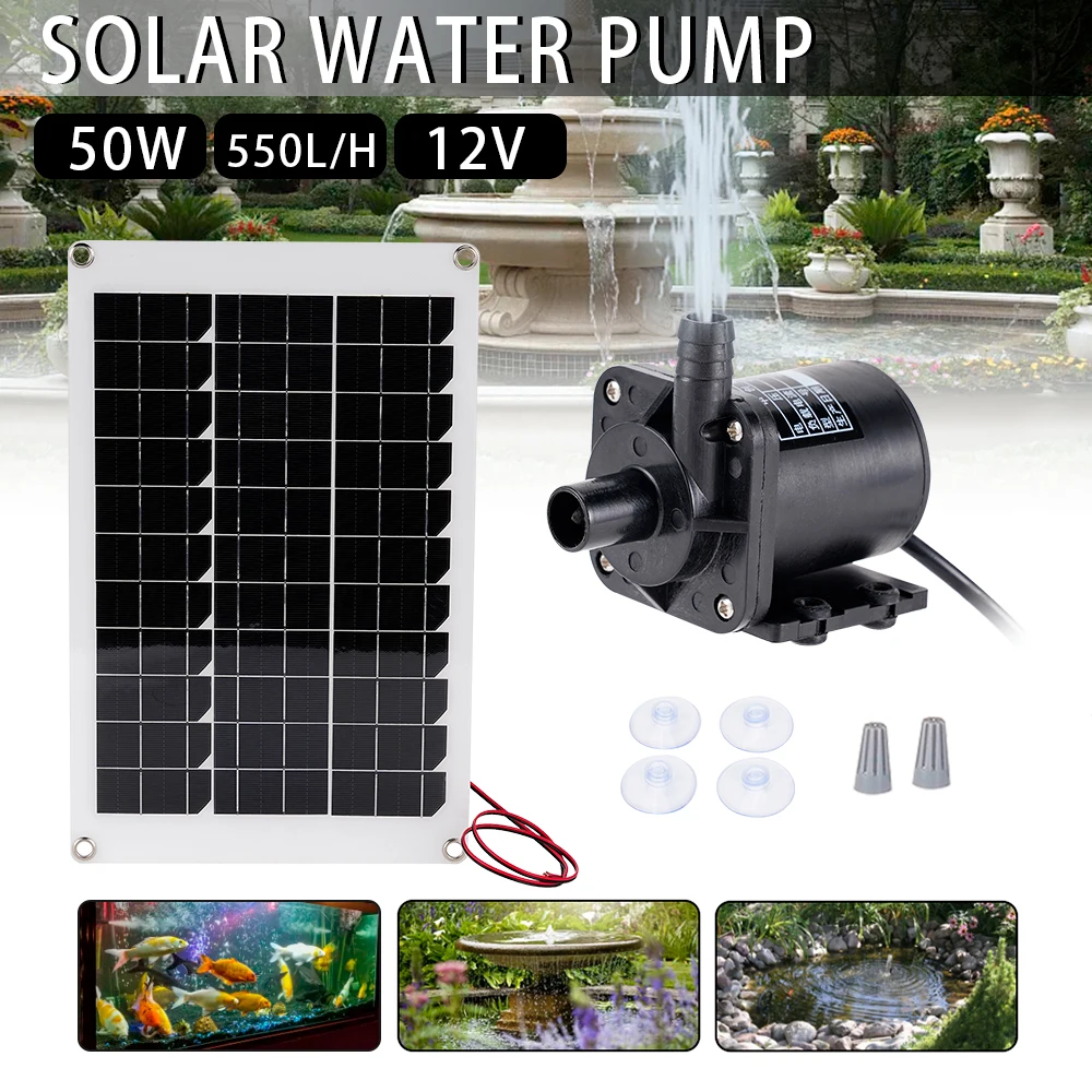 

Fish Water Pump Electromagnetic Solar Water Pump Aquarium Solar Amphibious Garden Panel Tank Pump Brushless Submersible
