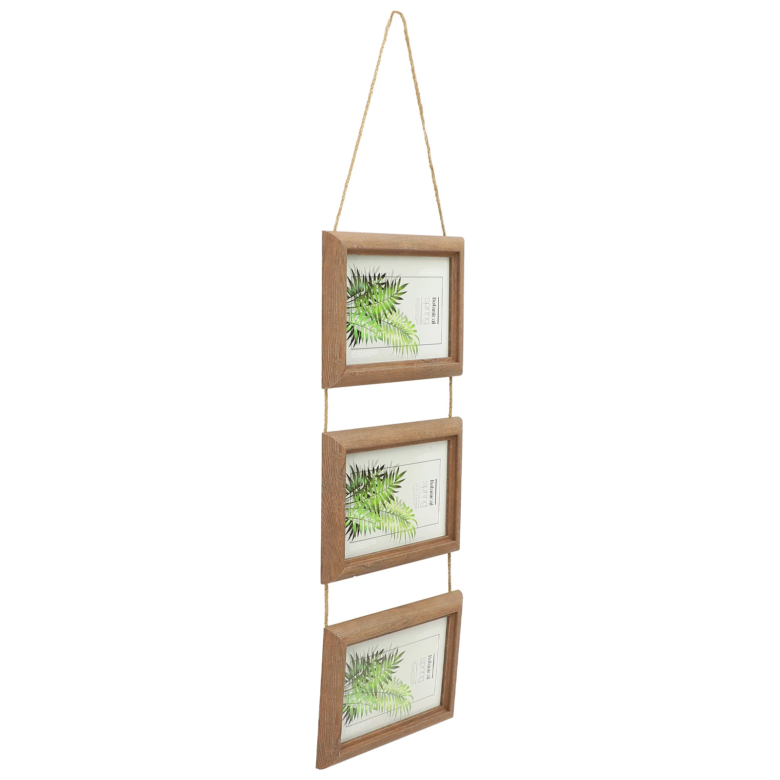 

Frame Photo Picture Hanging Wall Collage Frames Rustic Farmhouse Display Rope Opening Wooden Galley Decor Mountedfamilies