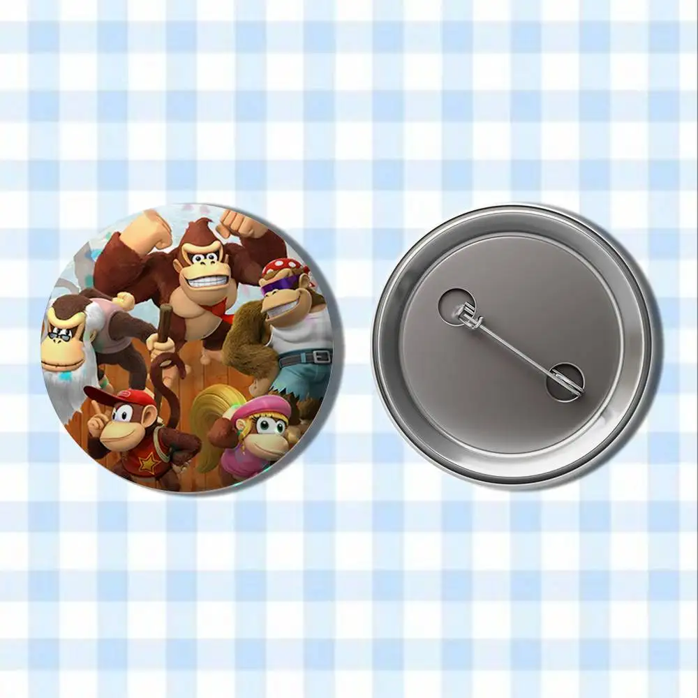 Фото D-Donkey Kong игровые значки на пуговицах, круглая креативная брошь на булавке, значок, сумка, декор, аксессуары для фанатов, подарки для друзей №3