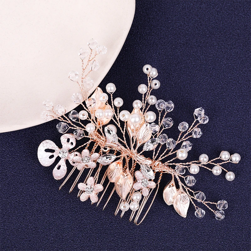 Модные тиары серебряного цвета гребни ручной работы жемчуг стразы свадебные