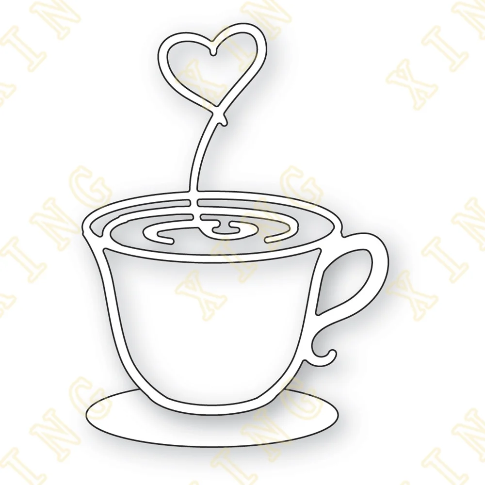 

Valentine's Day Cuppa Love Metal Cutting Dies Scrapbook Diary Decoration Stencil Embossing Template Diy Greeting Card Handmade