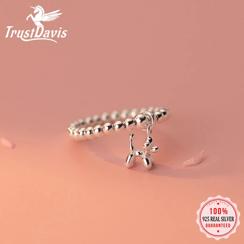 TrustDavis Настоящее серебро 925 пробы модное животное воздушный шар собака бусины