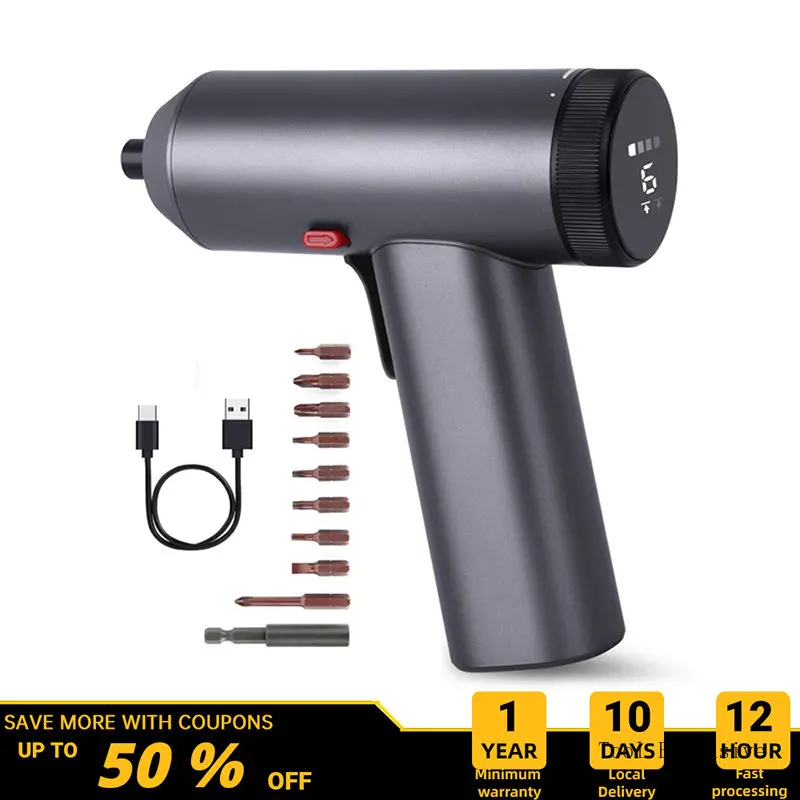 Lithium Electric Screwdriver Storage Kit LED Display Screen Charge Electric Tool Multifunctional  Bits Set Makita Power Tools