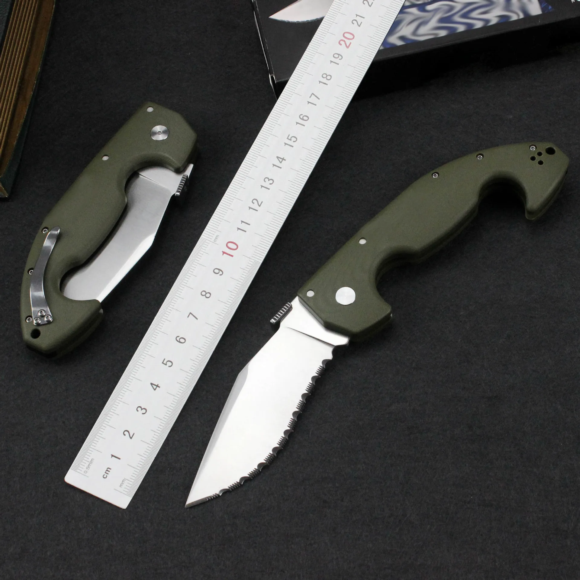 

Поо Coldsteel Спартанский большой охотничий складной нож острый S35VN лезвие G10 Ручка Портативный походный кемпинг выживание EDC универсальный нож