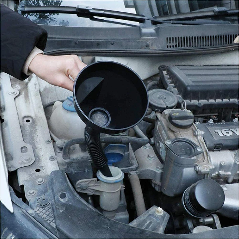 Универсальная автозаправочная Воронка с сетчатым фильтром горлышко для масла