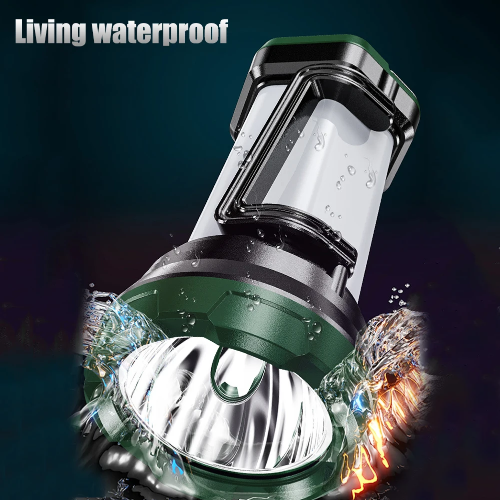 

USB Rechargeable 1200mAh 500lm Waterproof Portable LED Flash Camping Searchlight for Outdoor Hiking 6 Modes Strong Flashlight