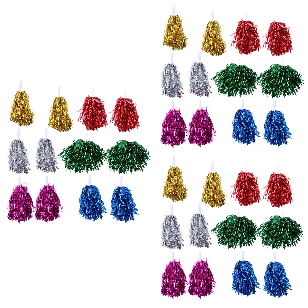

36 PCS Colorful Straight Handle Cheer Props Cheer Poms Cheerleader Pom Poms for Competition