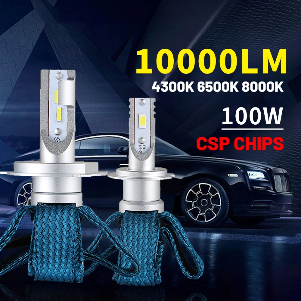 

Auto Kit LED H7 6000K 6000LM H1 H8 H3 H8 H11 9006 HB3 F3 Car Led Bulbs Fanless 5S LED Headlight 50W H4 Bulb Bright lamp Light