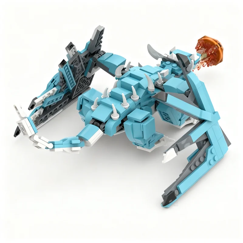Фото 484 детали MOC Vorkath Blue Dragon: Мини-фигурка, Масштабная модель замка, Строительные блоки, Конструктор, Обучающая игрушка, Рождественский подарок, Кирпичики №3