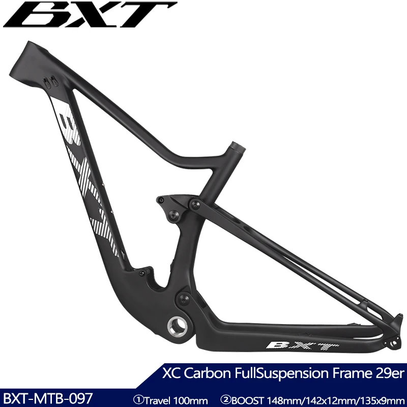 NEW Carbon Suspension MTB Bike Frame 29er 2.35 Tire Susper Light BSA Mountain Frameset boost Suspension frame 148mm 142/135mm