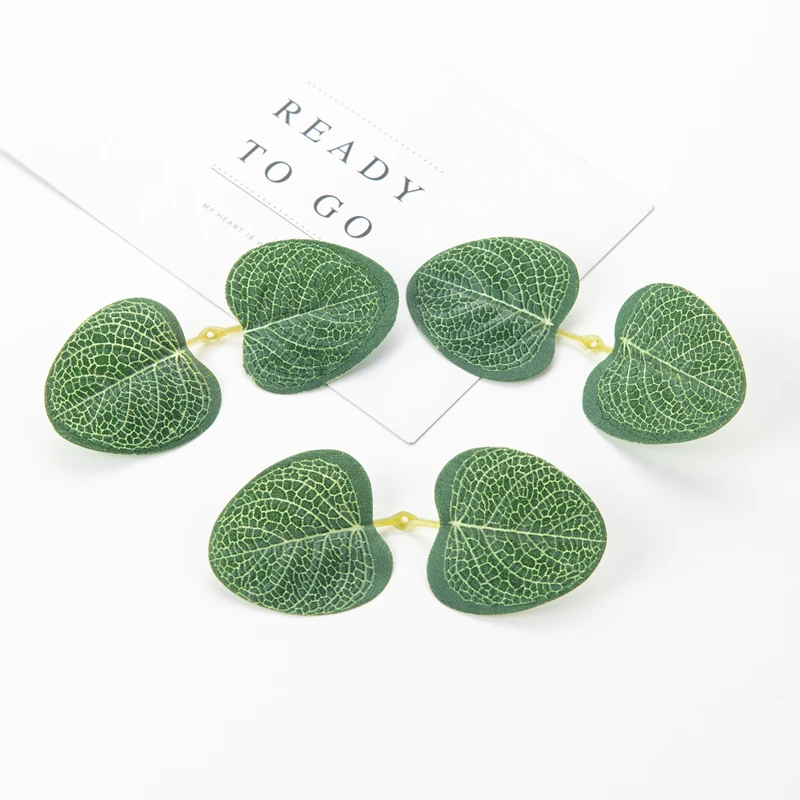 

50 шт., искусственные растения, искусственный шелковый лист эвкалипта, рождественское украшение для дома, свадебный венок, уличный DIY, скрапбукинг, коробка конфет