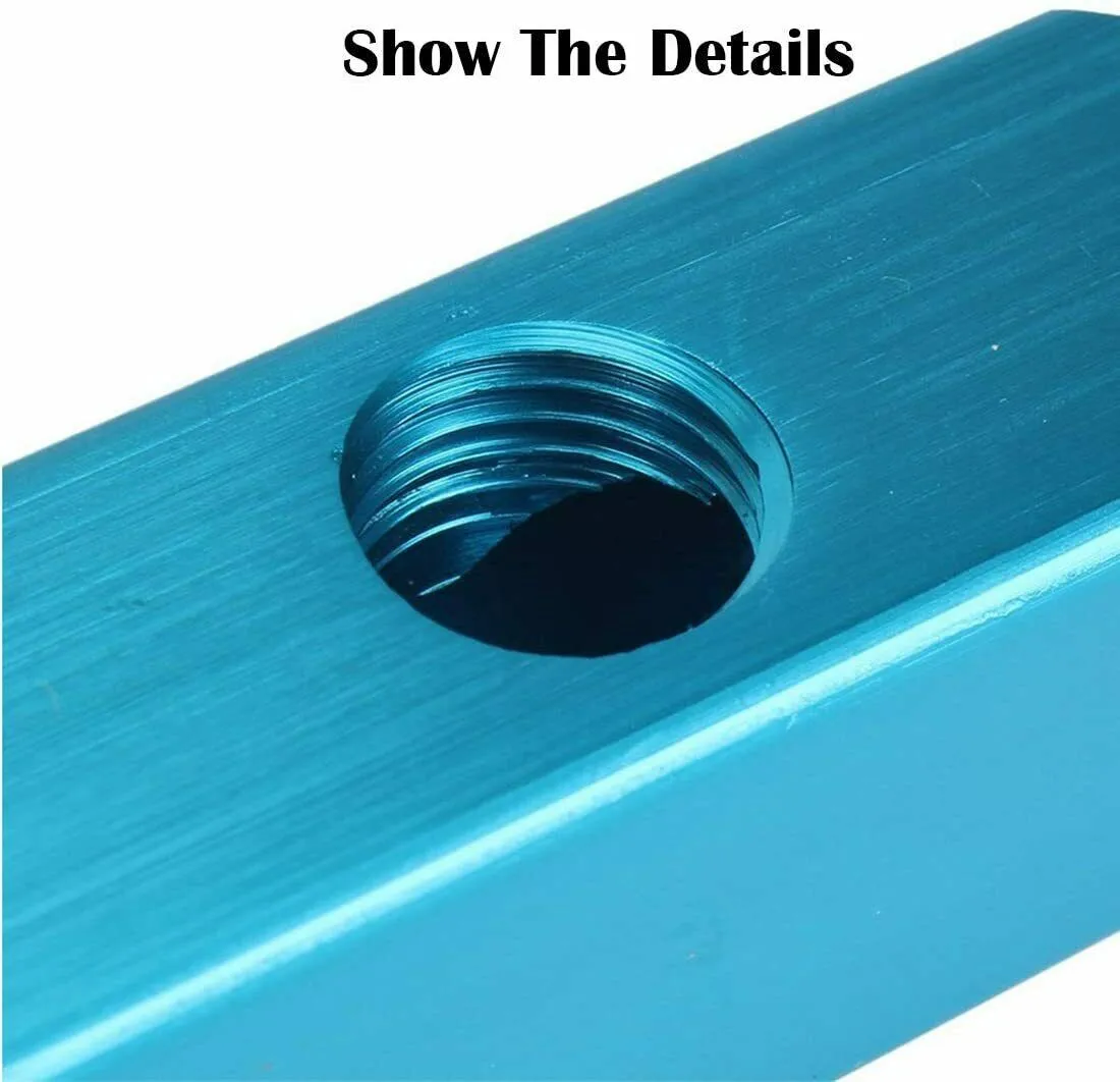 

2 Ways 5 Ports 1/4 Manifold Block Splitter Hose Air Compressor 1pc Teal Blue 2way Plug In Connector Hose Aluminum Block Splitter