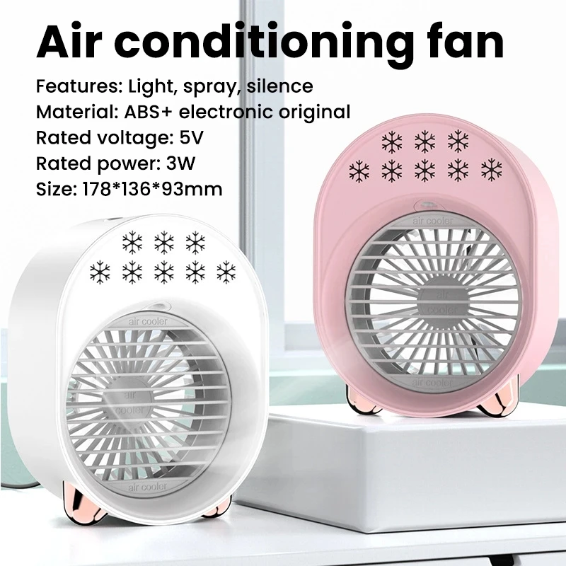 

Портативный вентилятор для кондиционера A208, USB-разбрызгиватель с двойным распылением, освежитель воздуха, 3 в 1