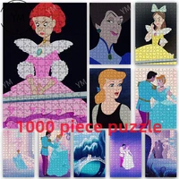 disney princess cinderella 1000 pieces hd printing wooden puzzle toy crystal shoes cartoon puzzle adult kids collection hobby