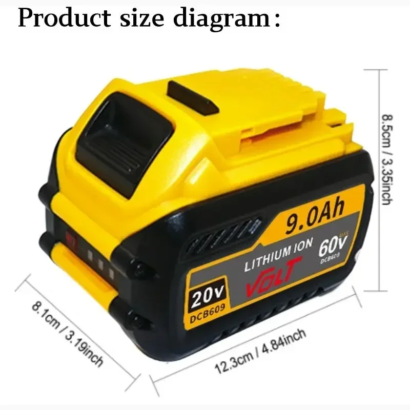 Для Dewalt Flexvolt 60 В/20 В MAX Сменный литий-ионный аккумулятор DCB606 DCB609 DCB205 DCB204 DCB206 DCB209 DCB182