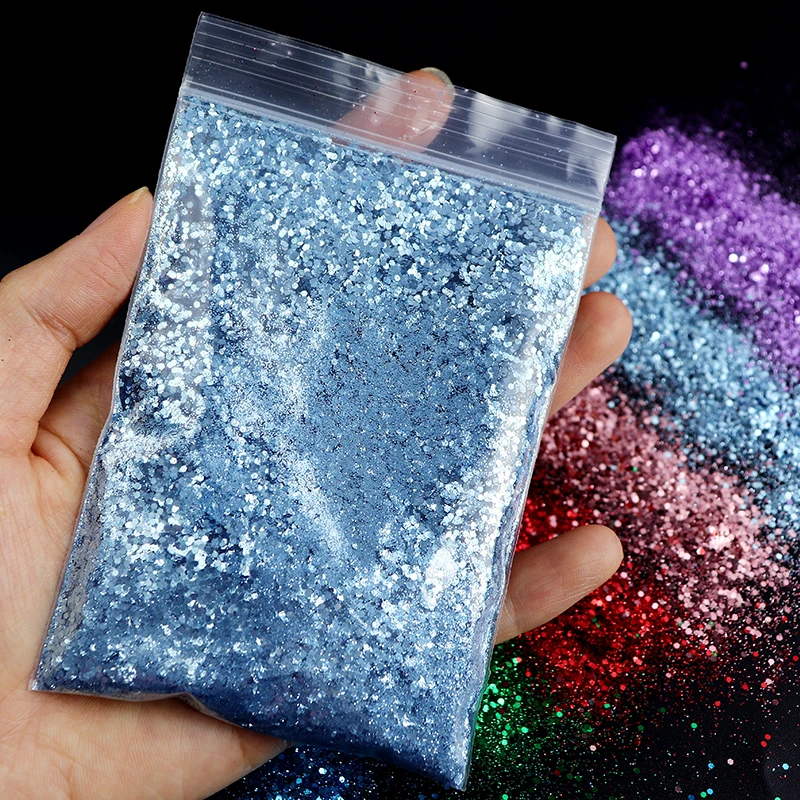 50G Christmas Resin Filler Holographic Chunky Glitter For Epoxy Resin Fillings Mixed Hexagons Sequins DIY Pendant Craft Supplies