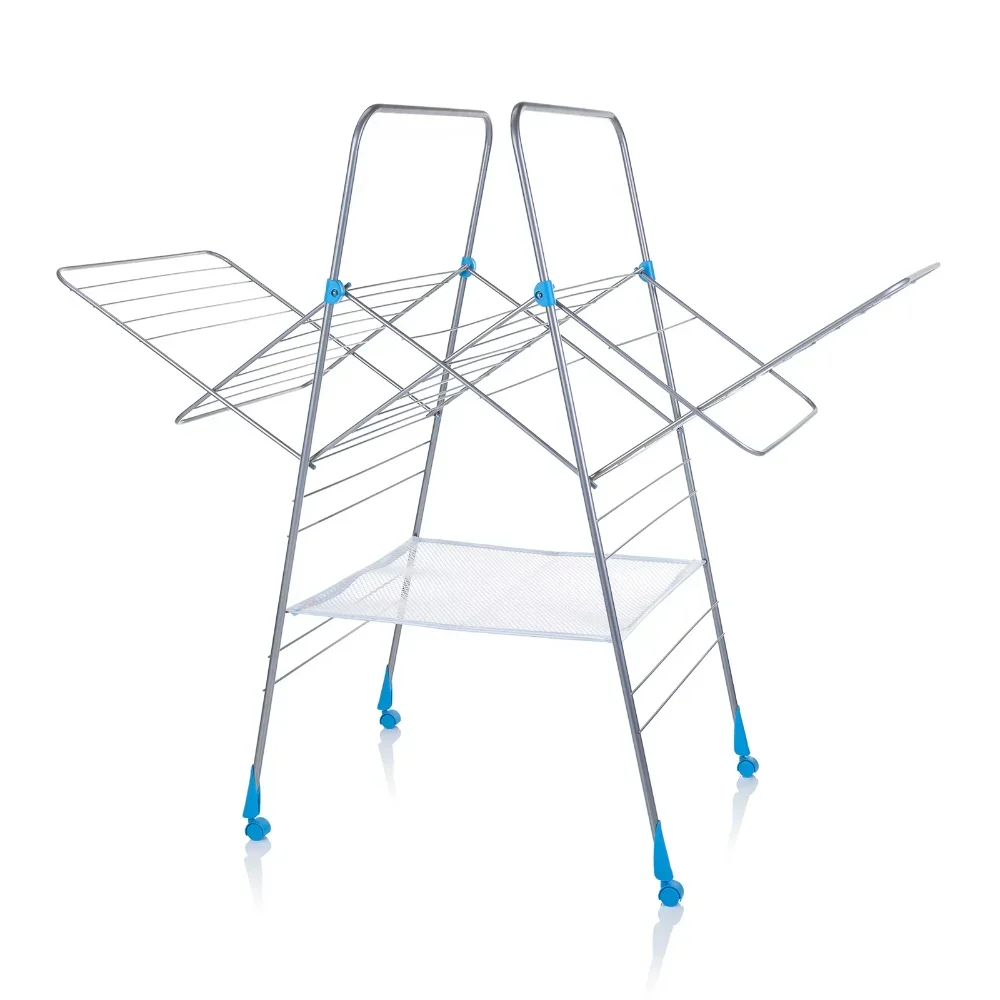 

Homecare Multi Metal Clothes Drying Rack, Silver and Blue