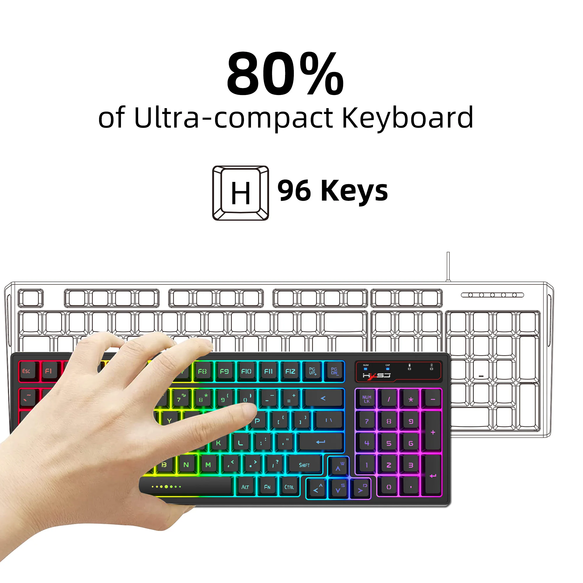 2.4G Wireless Keyboard and Mouse Combo Mini Multimedia Full-size Keyboard Mouse Set For Computer Notebook Laptop Desktop