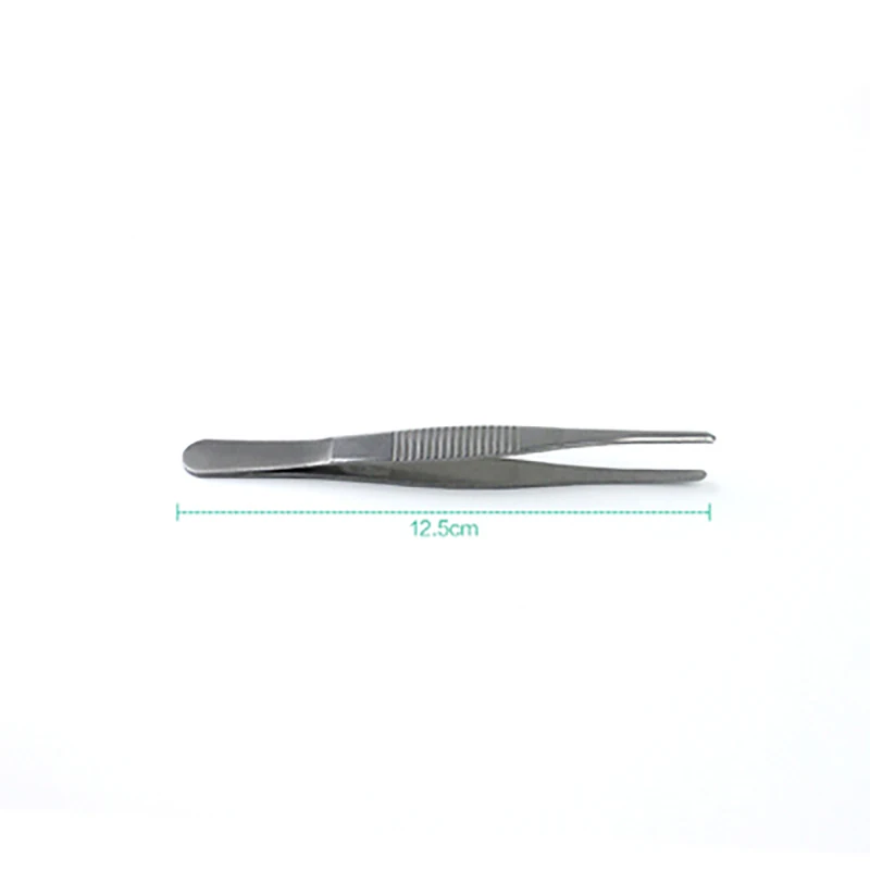 12.5cm Stainless Steel Tweezers Large Extended Round Head Tweezers With Anti-Slip Tooth Dressing