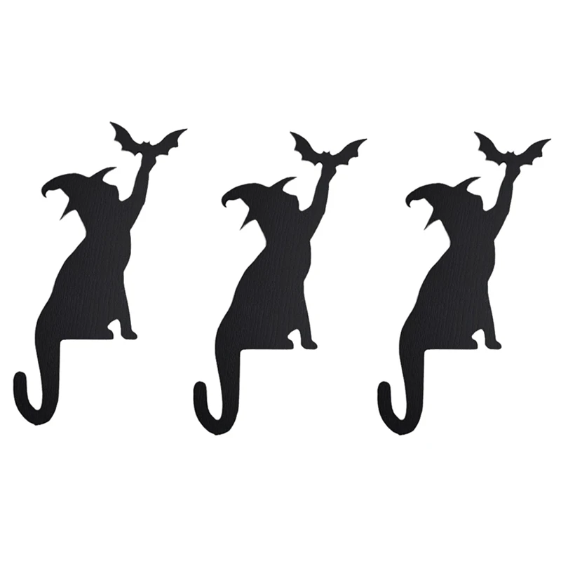 

Ведьма, кошки с крыльями летучей мыши, черная искусственная, ведьма, кошки, дверь для Хэллоуина, прочная дверь для кошки