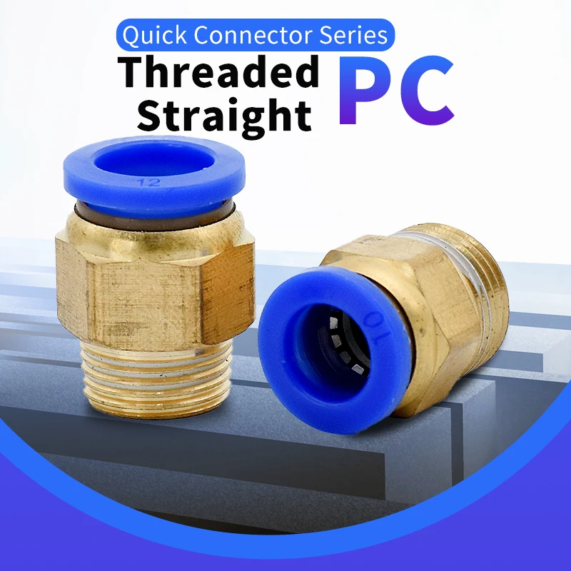 

PC Air Pneumatic 4mm 6mm 8mm 10mm Hose Tube 1/4" 1/2" 1/8" 3/8" BSP Male Thread Air Pipe Connector Quick Coupling Brass Fitting