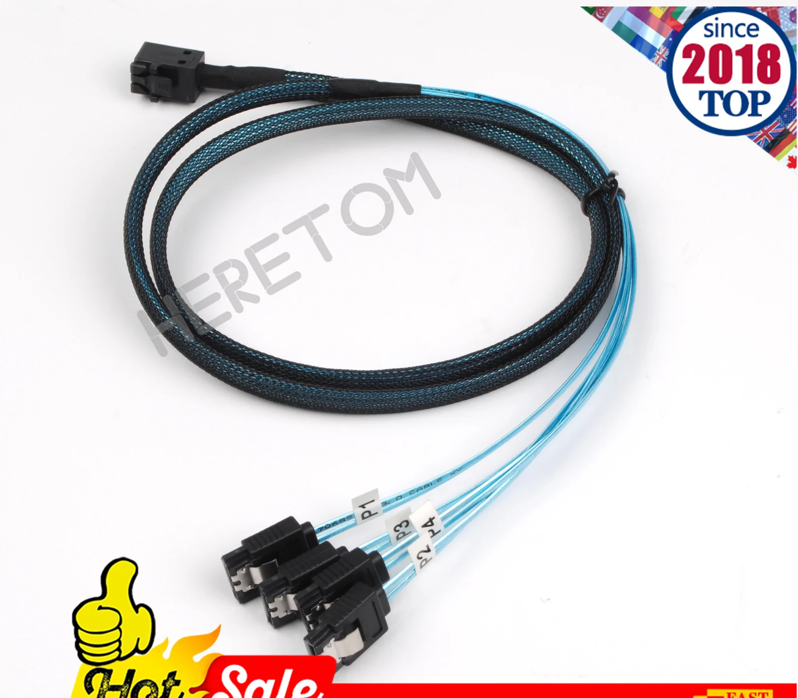 Mini SAS HD 12G SFF8643 к 4 SATA кабель, внутренний SFF 8643 контроллер материнской платы к 4 SATA жесткому диску, серверный кабель