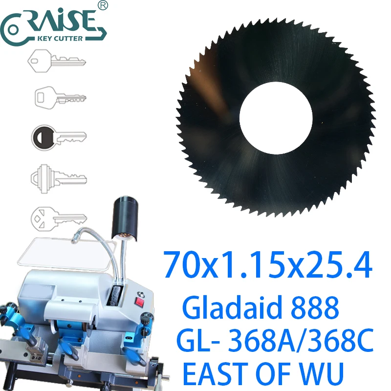 

Locksmith Cutting Tools Gladaid 888 368A 368C TAIWAN EAST OF WU Carbide Milling Cutter Slotting Saw Blade 8823 70x1.15x25.4