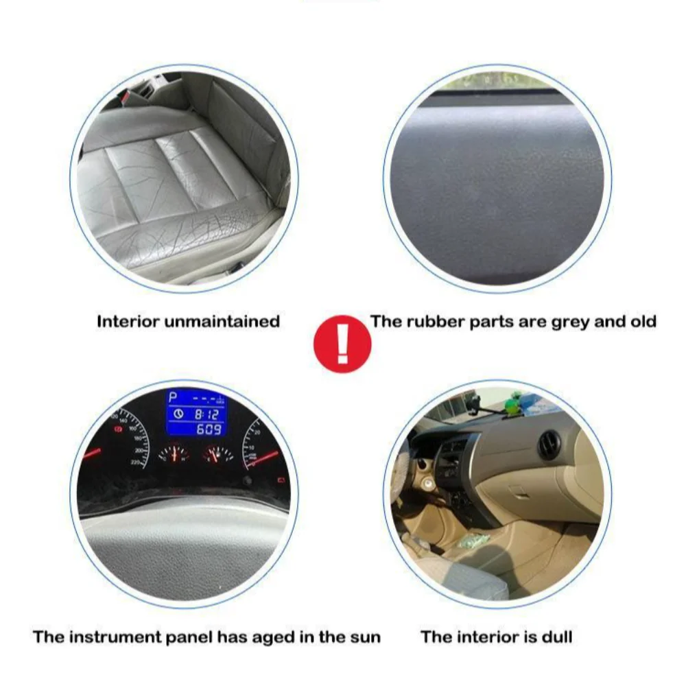 Восстанавливающие кожу товары для быстрой очистки автомобиля и пластика черные