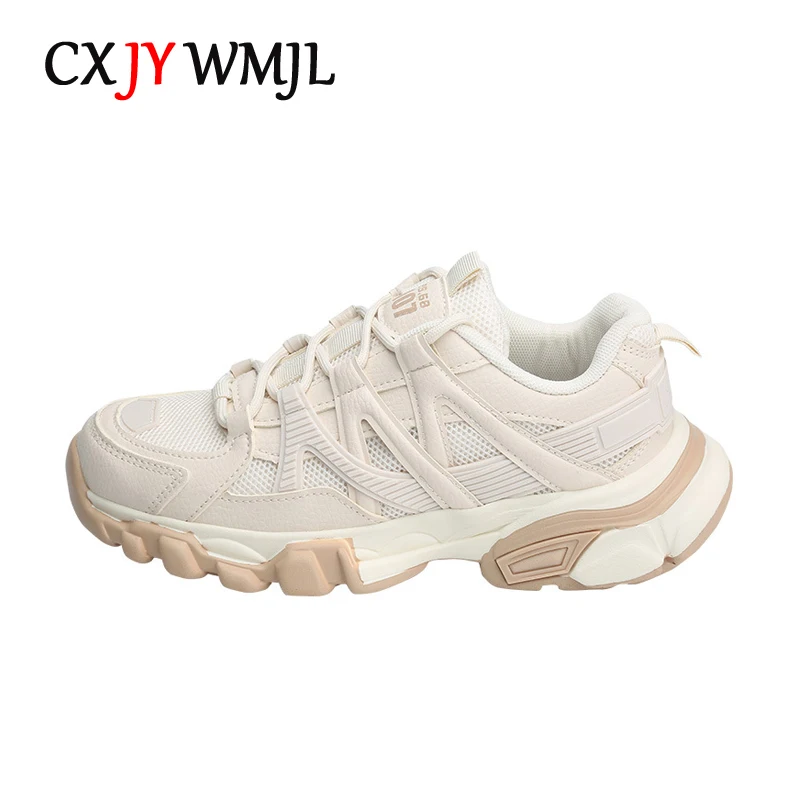 

CXJYWMJL Women Platform Sneakers Spring Sports Casual Vulcanized Shoes Ladies Fashion Chunky Sneakers Autumn Retro Shoes