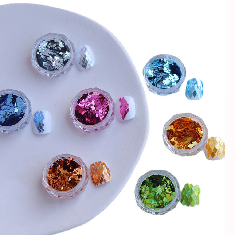 

1 Bag Holographic Rhombus Glitter for DIY Nails Charms Glossy Chunky Craft Manicure Flake Wholesale NAIL Sequins Supplies 50G KL