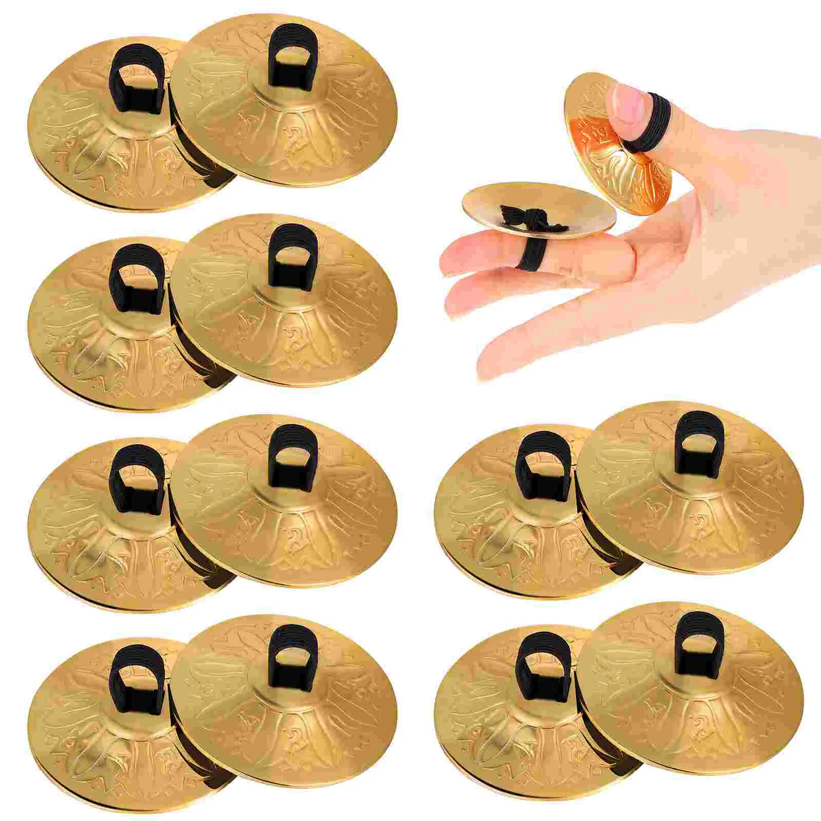 

10pcs Small Finger Cymbals Copper Mini Cymbals Finger Musical Instruments for Kids Adults