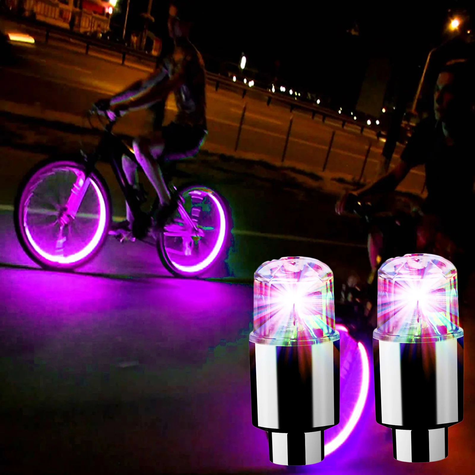 

2PCS Universal Motorcycle Wheel Spoke Light LED Bicycle Neon Valve Light Car Tire Caps Flash Lamps Colorful /Green /Blue/Red