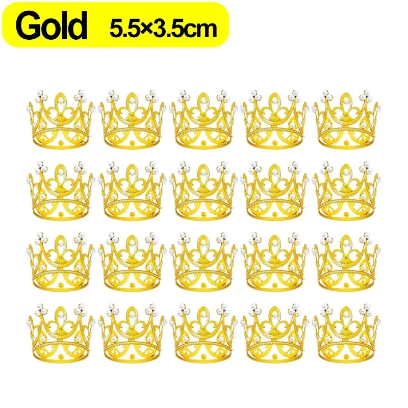 

Мини-короны для торта, пластиковые, золотые/серебряные