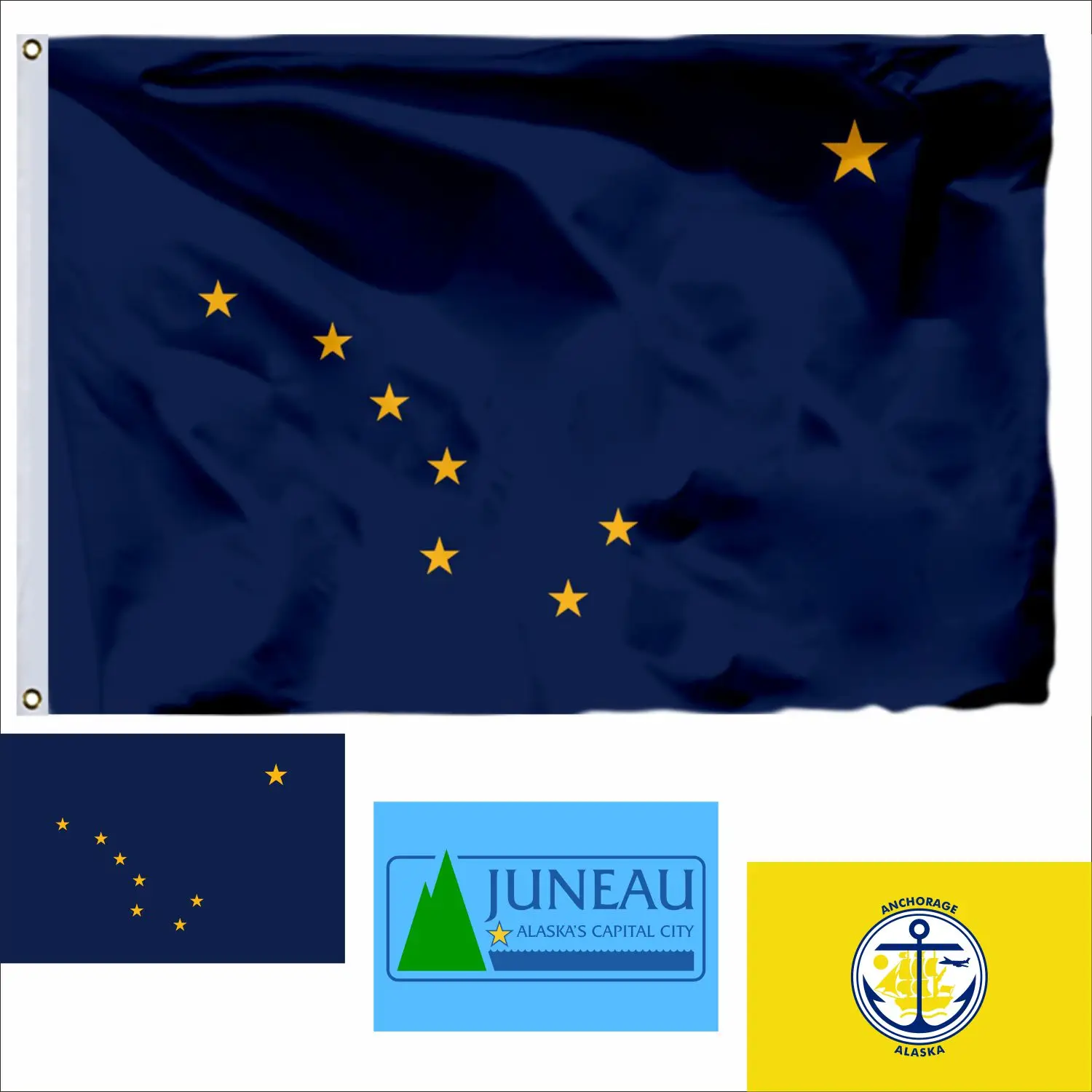 

USA Alaska Flag 90x150cm Juneau 3x5ft US Guanica American United States Flags and Anchorage Islands Banners
