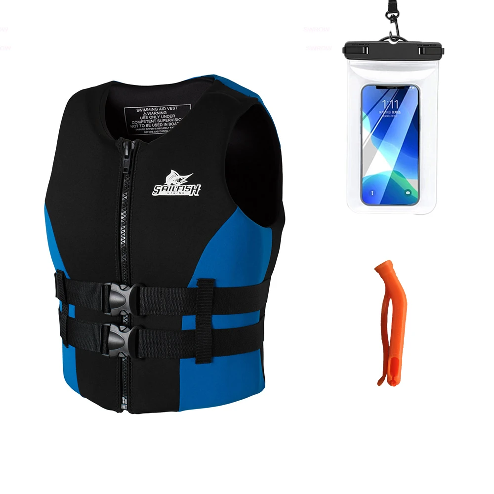 

SWROW Adult Swim Jacket Impact Vest for Outdoor Floating Swimming Ski Boating Driving Aid with Adjustable Strap Life Jacket