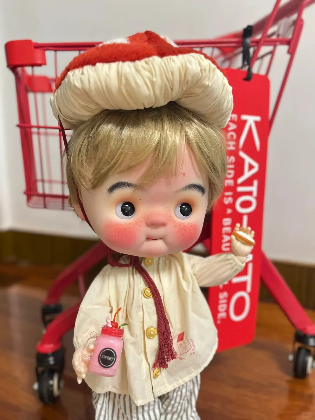 Фото Новая кукла bjd 1/12, размер 14 см, высота, большая голова, qbaby, милая игрушка из смолы для девочек, подарок на день рождения, куклы-ангелы в предложениях, шарнирные куклы №2