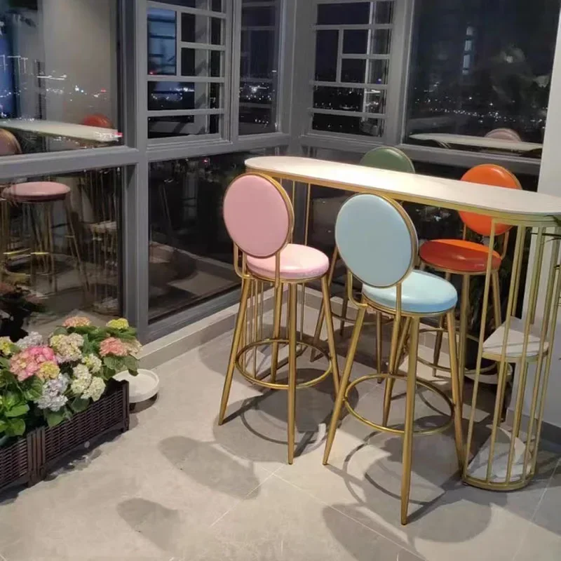 Высокие барные стулья офисные дизайнерские Бархатные кухонные бархатная мебель