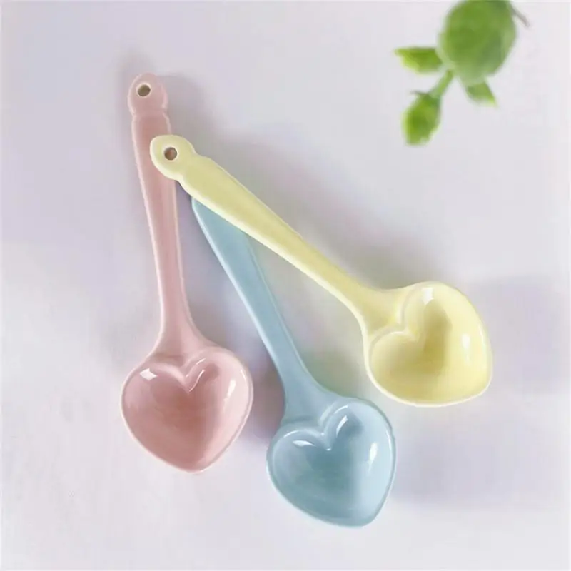 Tableware Spoon Macaroon Love Spoon Kitchen Tableware Ceramic Spoon Dinnerware Coffee Stirring Spoon Ice Cream Dessert Spoon