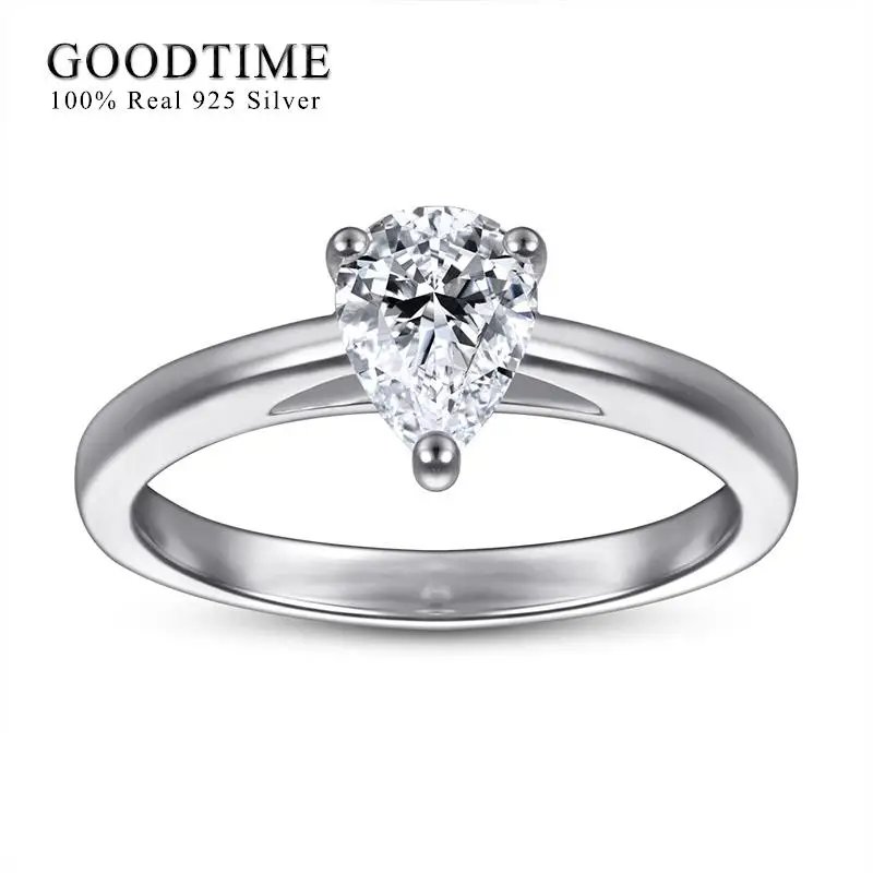 Женское кольцо из серебра 100% пробы, с фианитом Женское кольцо из серебра 100% пробы, с фианитом