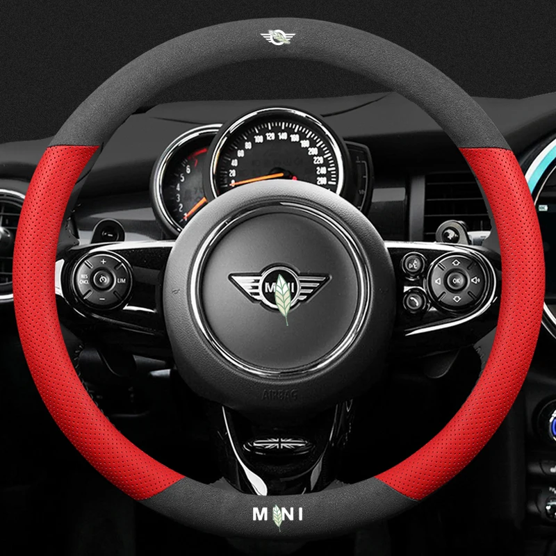 

Latest Car Genuine Leather Steering Wheel Covers for For BMW Mini Cooper S JCW One D F54 F55 F56 F57 F60 Car Accessories