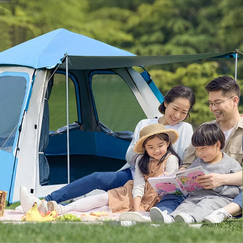 2023 New 210T Polyester Cloth Camping Tents Canopy Quick-open Outdoors Camping Picnic Full-automation Beach Awning Sunscreen